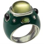 Vermeil and Green Enamel Ring Asha by ADM
